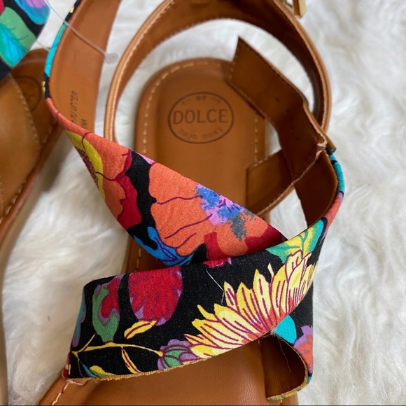 Dolce Mojo Moxy Floral Strap Sandals Cognac 9 - Picture 6 of 16